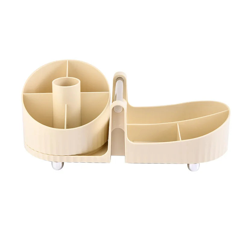 

Rotating makeup brush storage box, light luxury desktop lipstick eyeshadow, shelf home dresser, cosmetic storage cylinder