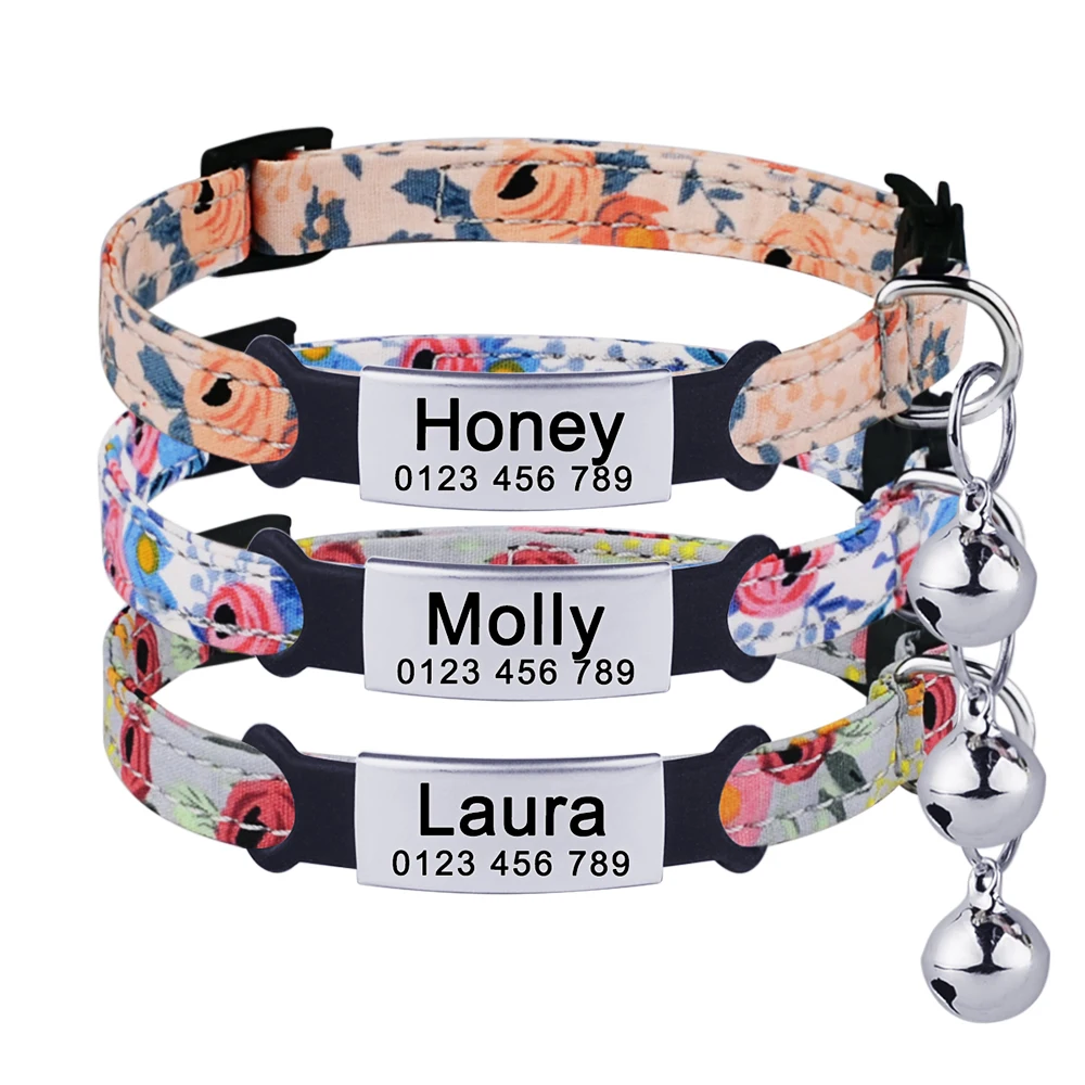 Collier en nylon avec étiquette d'identification personnalisée pour chat, produits pour animaux de compagnie, petite installation rapide, fournitures unisexes pour chaton