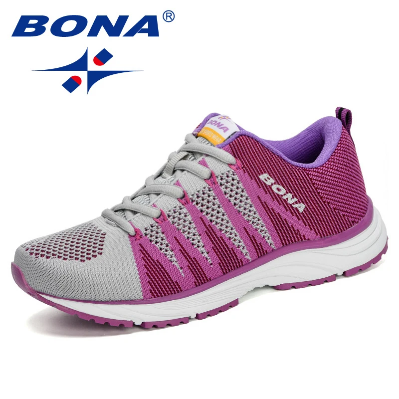 BONA New Typical Style Women Running Shoes Outdoor Walking Jogging Sneakers Lace Up Mesh Athletic Shoes soft Fast Free Shipping