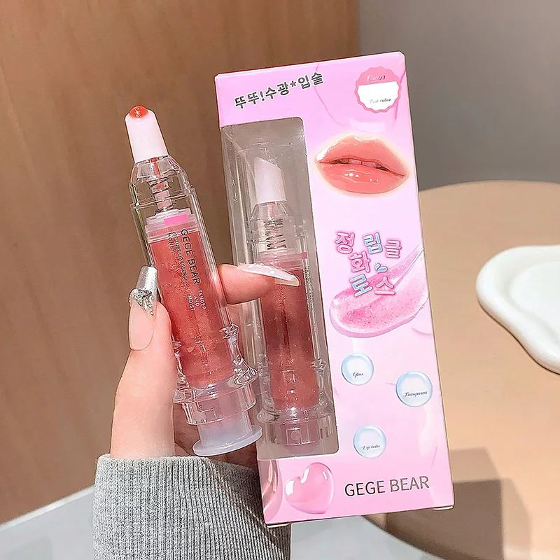 Gege Bear Ice Beet Lip Gloss Essence Honey, błyszczyk w sztyfcie, balsam wygładzający, bogata atmosfera, eksplozja, brokat, transparentny, wodny i lodowy, idealne usta, koreańskie produkty podstawowe dla kobiet.