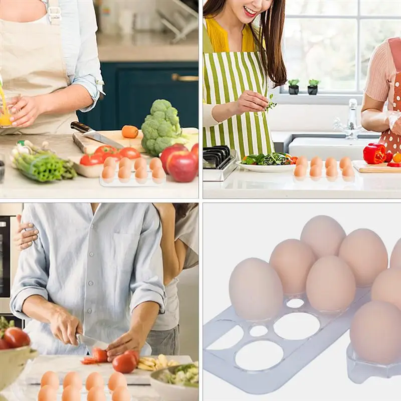 Egg Refrigerator Tray Holder For Container Storage Organizer Rack Lid Fridge With Kitchen Plate Holes 6Deviled Table Tary