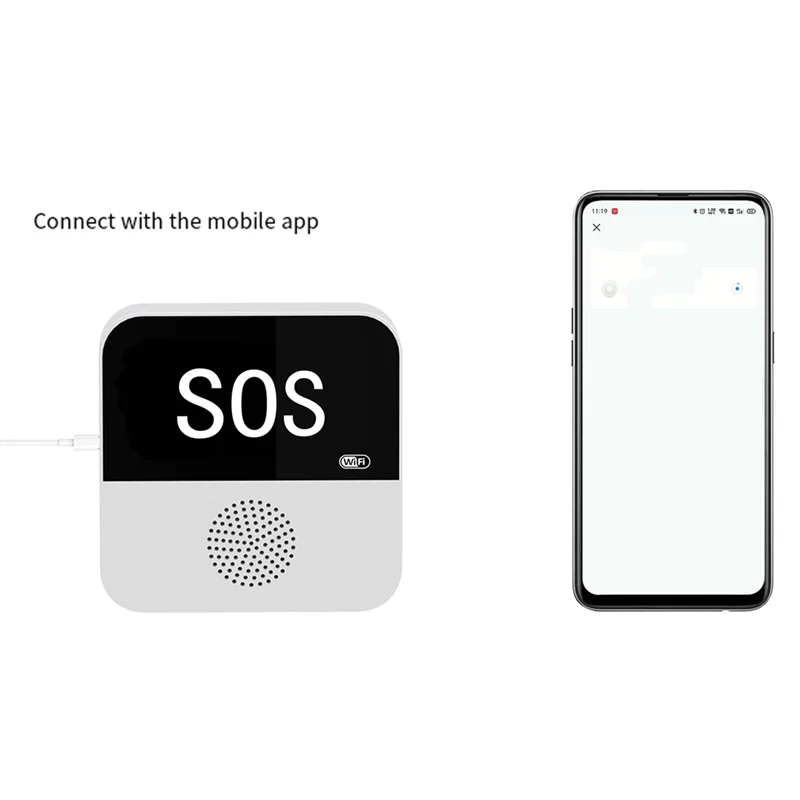 ABMF-Tuya Smart Wifi SOS+3Call Button Alert System For Elderly Emergency  With Caregiver Pager For Seniors Patients