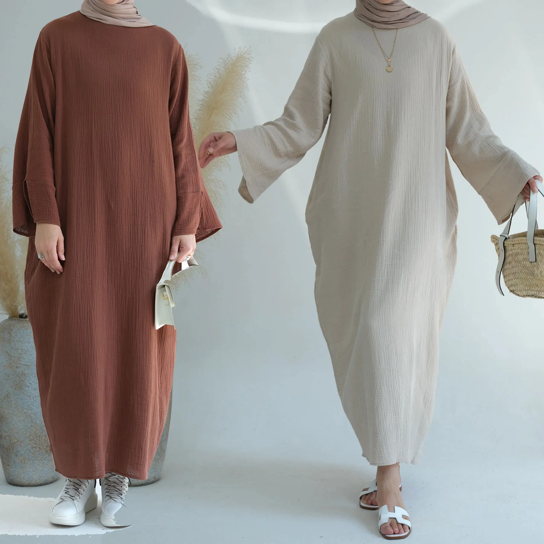 Eid Ramadan kobieta muzułmańska czarna Abaya bawełna długie Kimono dubajskie turecka wiosna zimowa codzienna sukienka Maxi damska marocka kaftanowa