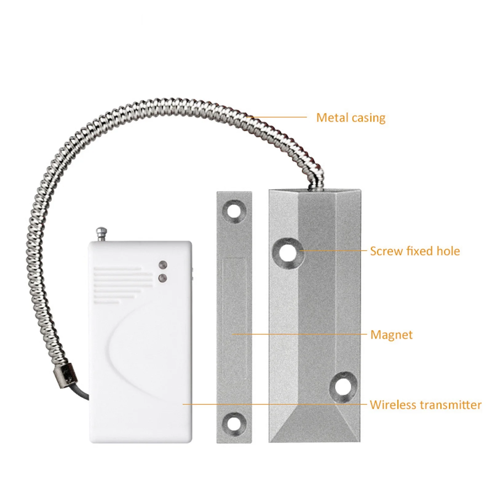 Imagem -02 - Detector Magnético Anti-roubo Home Security Alarm System 433mhz Sensor de Porta de Rolamento sem Fio Portões de Garagem