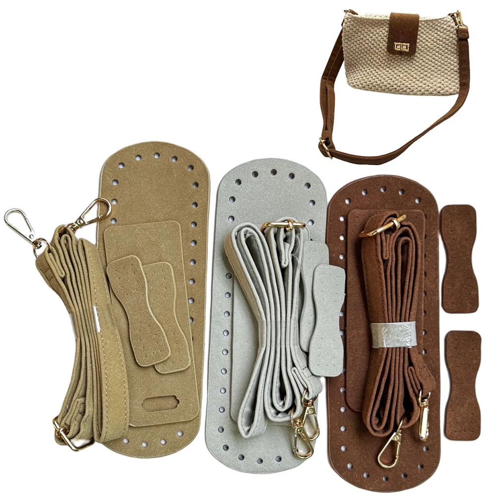 Handmade Leather Bag Strap Handbag Woven Set High Quality Bag Bottoms With Hardware Accessories for DIY Shoulder Handbag