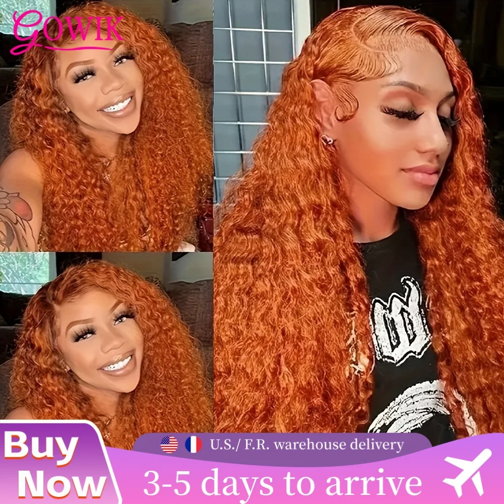 350 الزنجبيل موجة عميقة الدانتيل شعر مستعار أمامي 13x6 Hd الدانتيل الباروكات الأمامية شعر الإنسان 100% الشعر البرازيلي البرتقالي شعر مستعار مجعد 30 بوصة قبل قطعها