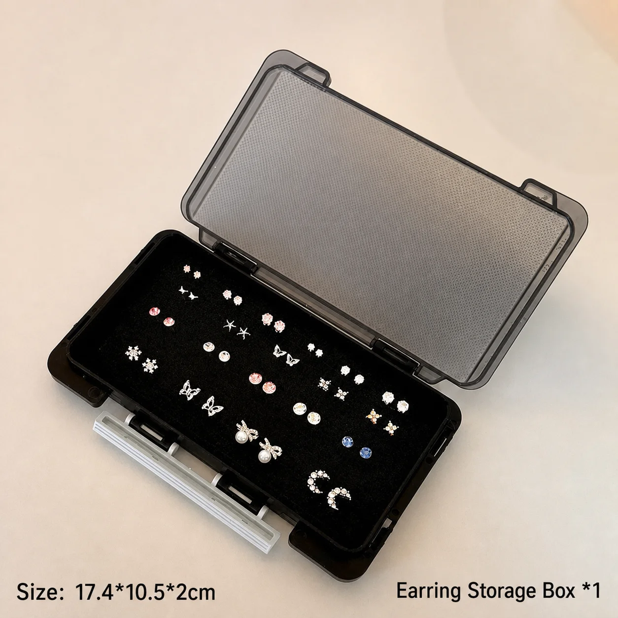 Large Capacity Pin Earring Organizer Plastic Portable Jewelry Storage Box With Sponge Holder Dust-proof All Size Earrings Case