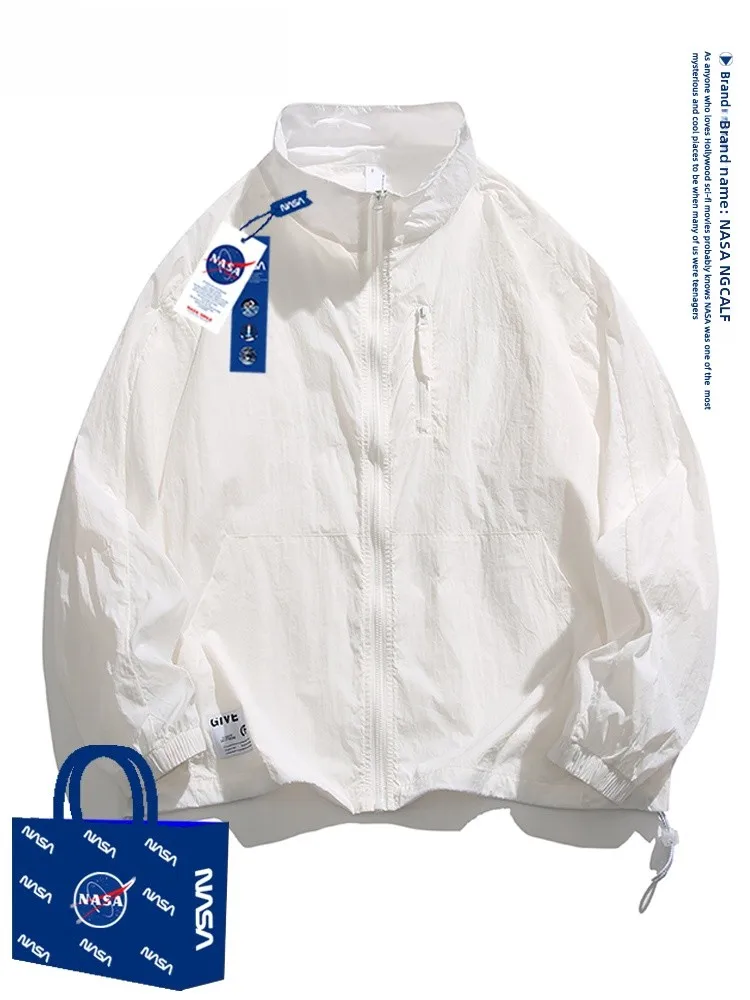 

ex Lightweight Breathable Qui Dry Summer Casual Loose Fit Stand Collar Outdoor Windbreaker Hooded Parka Coat