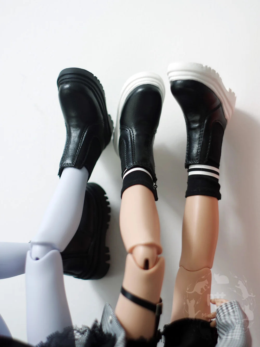 BJD Shoes Doll Shoe White Soles Black Soles Thick Soled Leather Shoes For 1/3 1/4 BJD MSD MDD SD17 Uncle POPO68 Doll Accessories