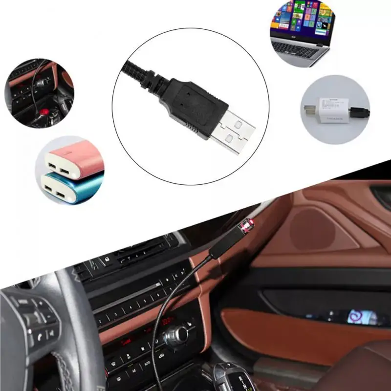 Veilleuse LED Starry Sky avec prise USB, budgétaire, lumières d'escales, décoration de voiture, lampe Galaxy pour toit de voiture, décoration intérieure de pièce