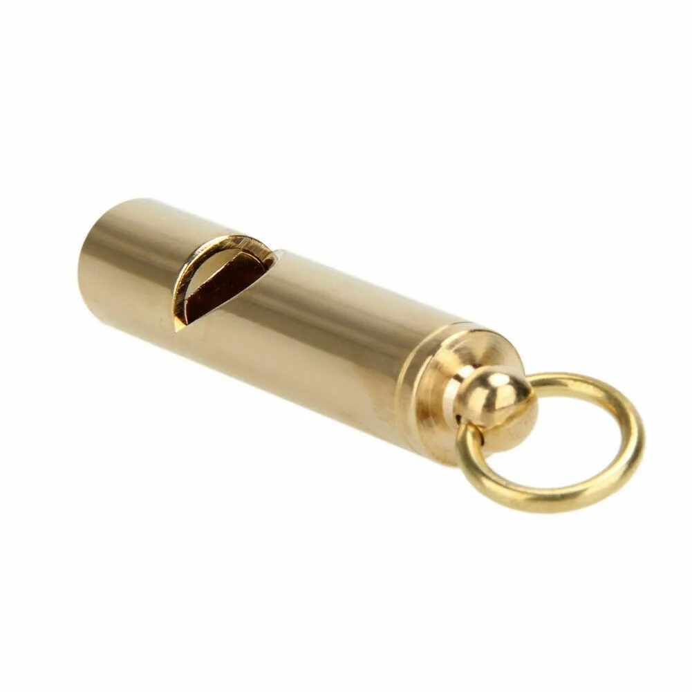 Newest Reliable Useful Hot Sale Tools Brass Whistle 10mm 1mm 41.5mm Metal Mini Pet Training Portable Survival Yellow