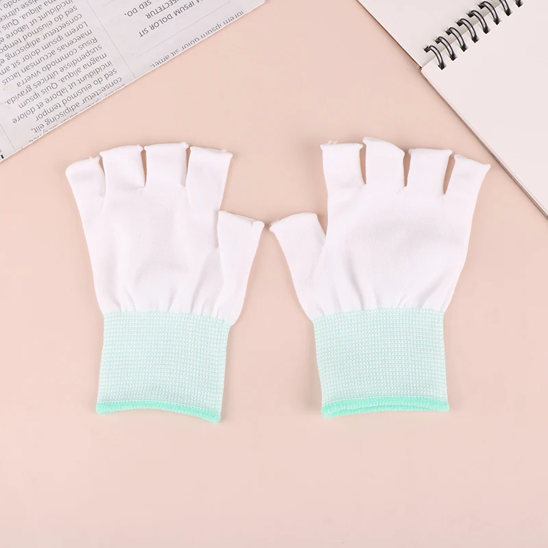 

1Pair Nail Gloves Anti-Black Short Uv Nail Shop Baking Light Special Nail Protection Tools Half Finger Mittens For Women And Men