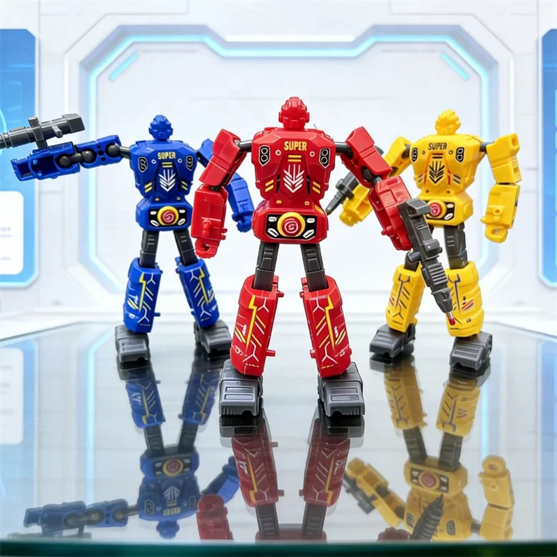 2IN1 Transformation Robot Toy Deformable Ballpoint Pen Rotary Joint Robot Action Figure Model Toys Creative Study Stationery