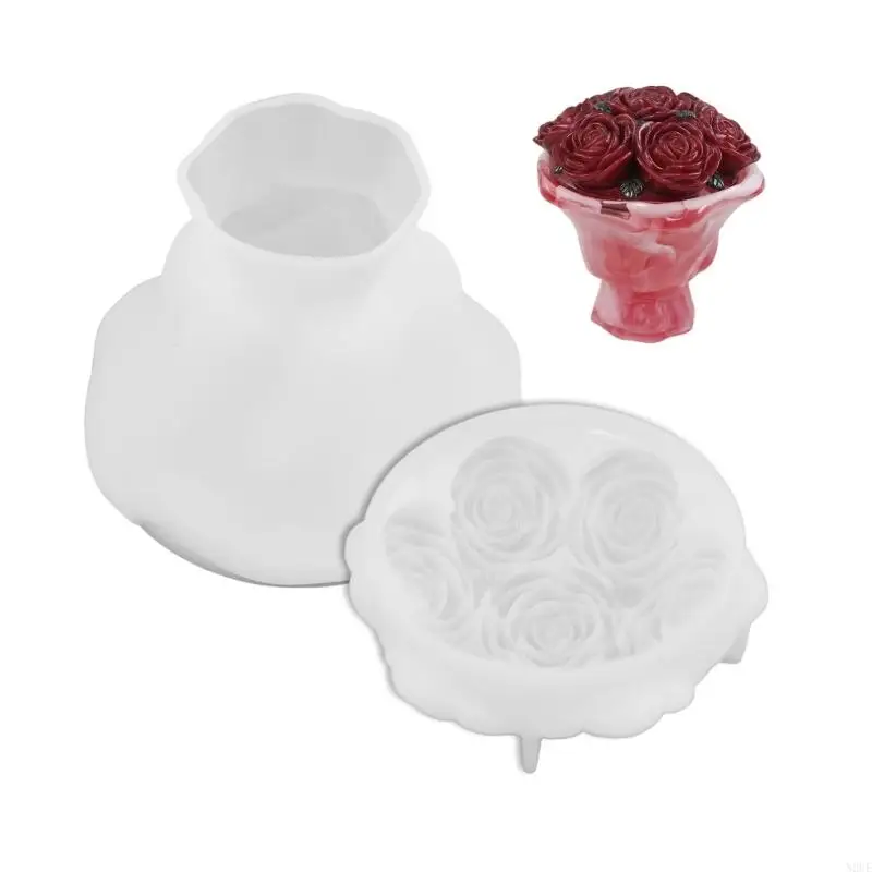 

N2UE Decorsative Bouquet Shaped Silicone Candy Storage Mold Home Decors Silicone Molds For Crafts And Home Accessories