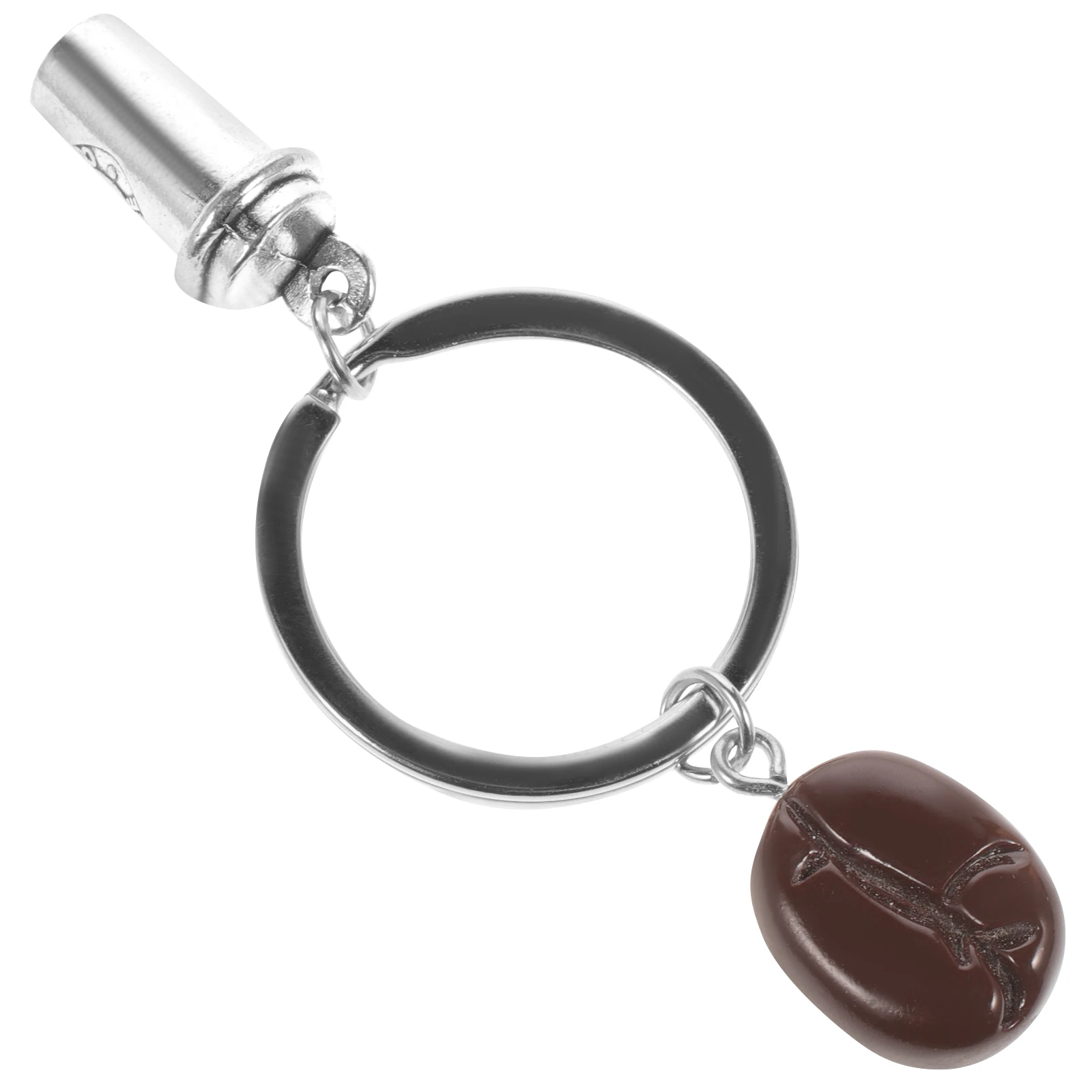 

1pc Zinc Alloy Coffee Bean Keychain Pendant Cute Bag Decor Key Ring Accessory Adorable Metal Ornament Car Hanging Gift For Kids
