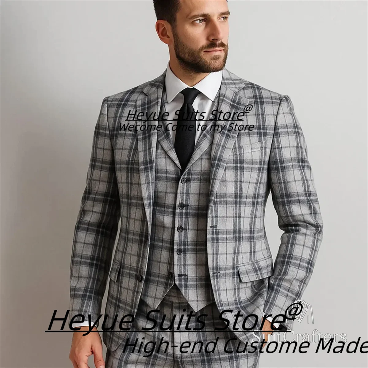 

Italian style Classic Men Suits Customized Slim Fit Notched Lapel Groom Wedding Tuxedos3Pcs Sets Male Prom Blazers Costume Homme