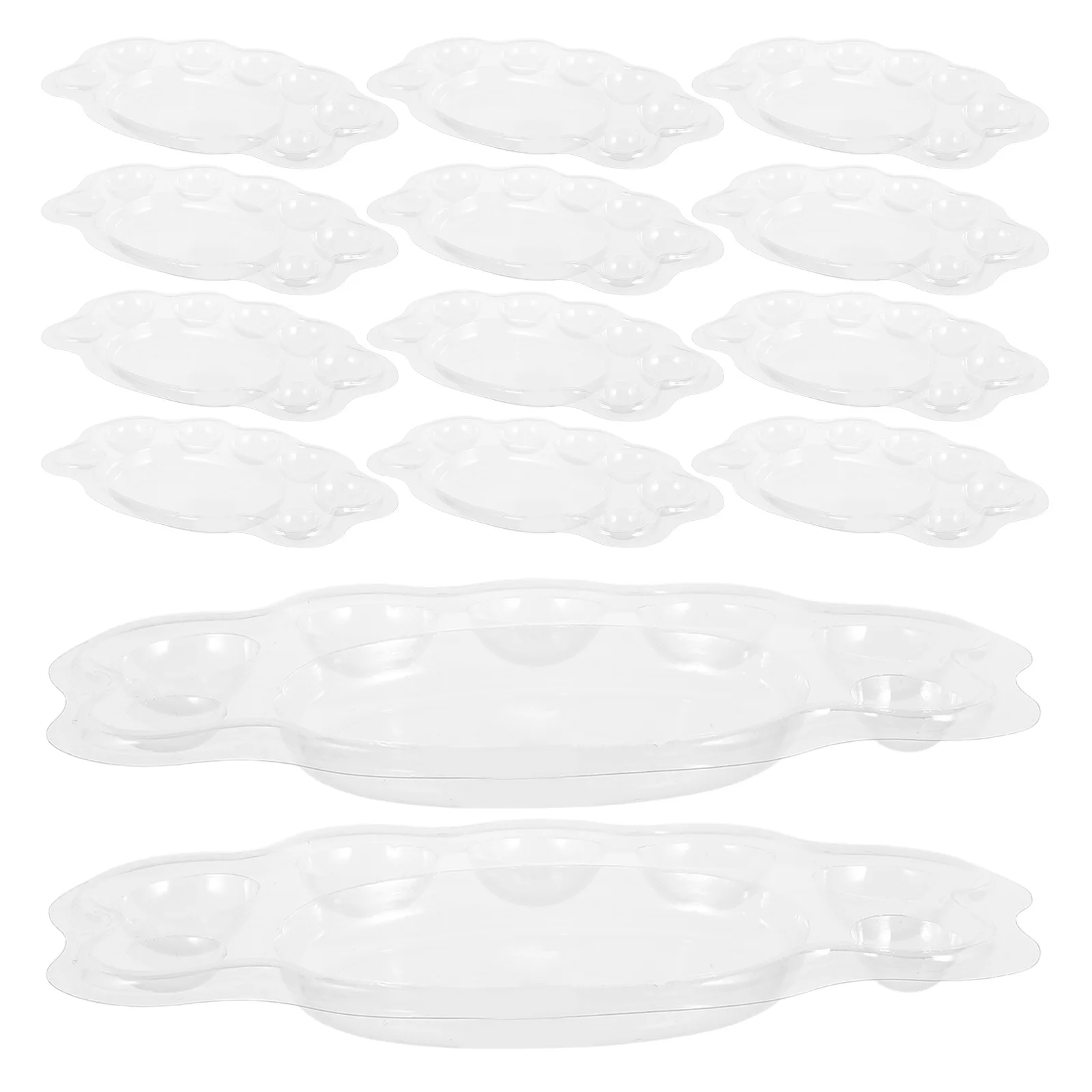 

60Pcs Small Watercolor Palette - Portable Plastic Paint Tray for Kids 6.6x4.3inches Disposable Mixing Palette for Art Classroom