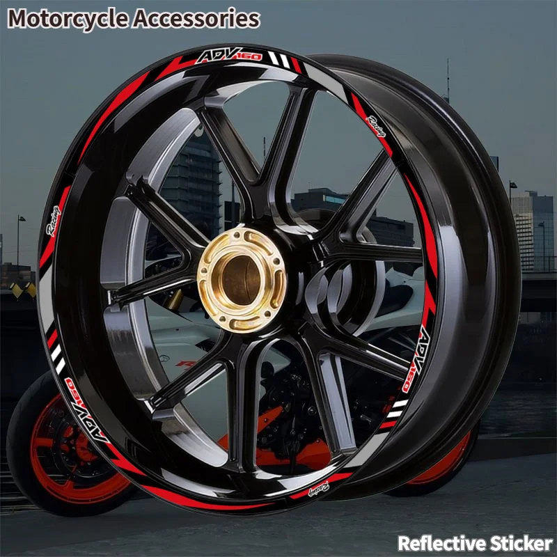 

Reflective Waterproof Motorcycle Accessories Wheel tire modification Sticker Hub Decals Rim Stripe Tape For HONDA ADV ADV160