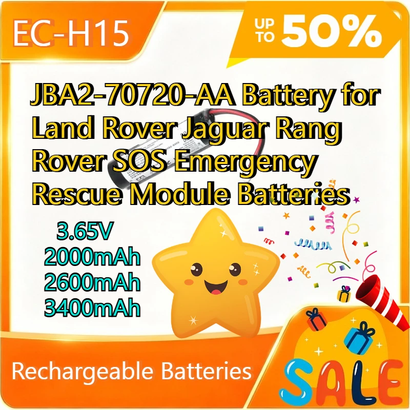 EC-H15 3.65V 2000/2600/3400mAh JBA2-70720-AA Battery for Land Rover Jaguar Rang Rover SOS Emergency Rescue Module Batteries
