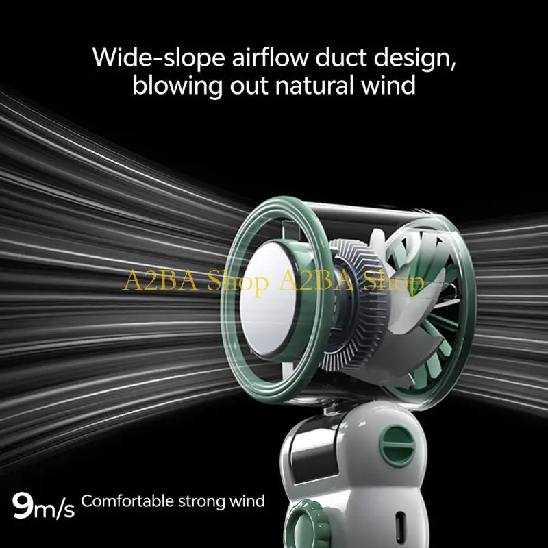 

A2BA Foldable Hand Fan With Semiconductor Cooling Technology And 18H Long Lasts Battery Service Folding Fan