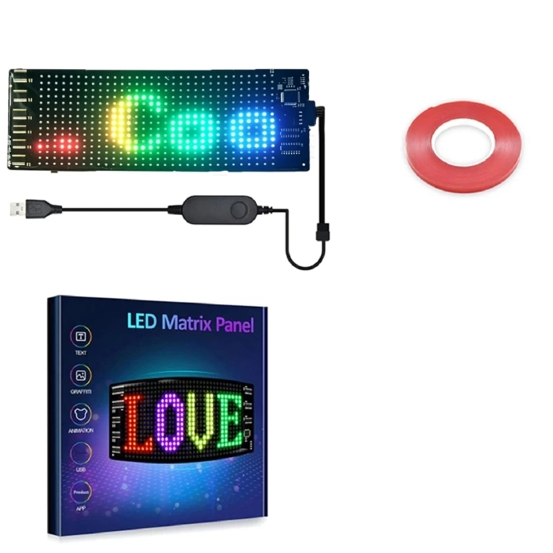 M68B Motorcycle LED Advertising Screen Adjustable Content And Sturdy PU Material 7x17cm