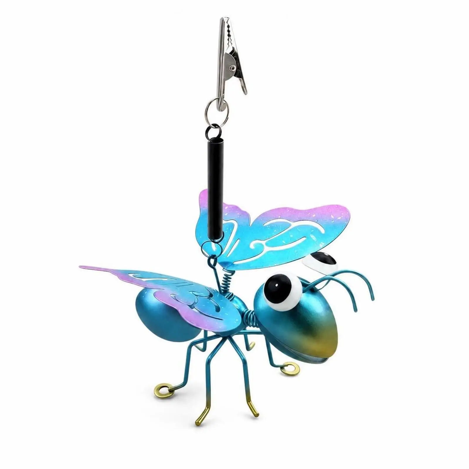 Wall Mounted Clip Handcrafted Iron Bee Ladybug Ornament Metal Outdoor Wall Art for Garden Fence Decoration