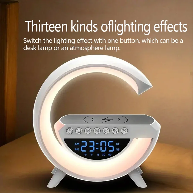 New Wireless Charging Speaker Wireless Speaker Alarm Clock Portable Atmosphere Lamp Speaker Dimmable Bedside Lamp Mp3 Player For