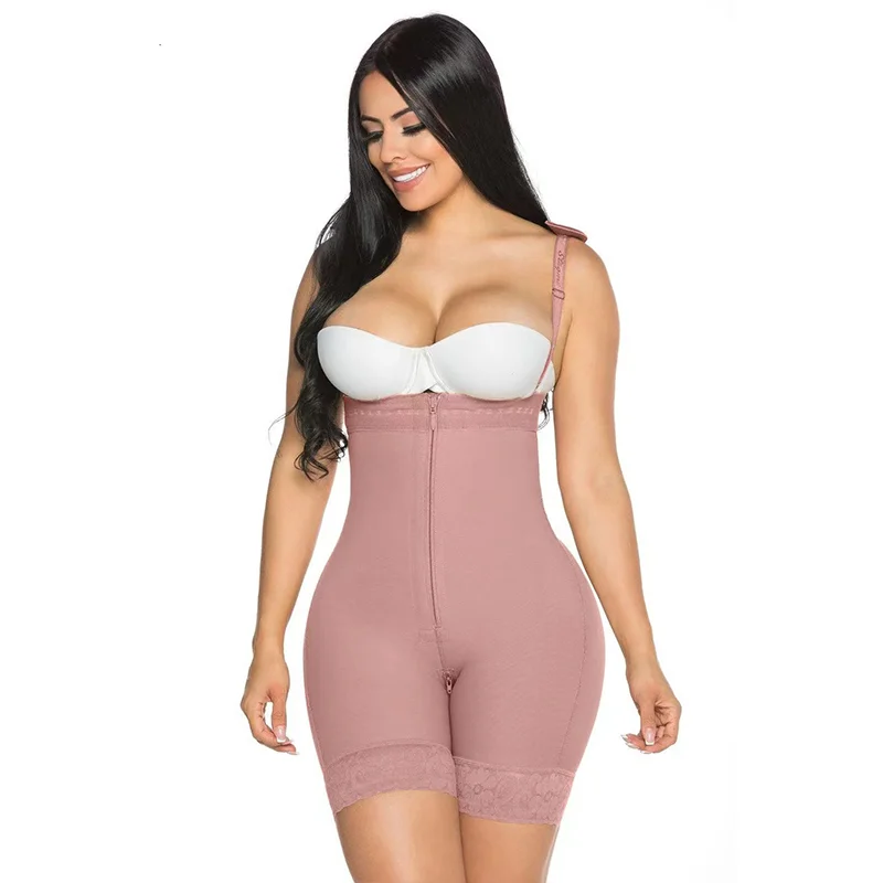 Fajas Colombianas Compression Shapewear Open Bust Tummy Control with Zipper Extra Firm Zipper Crotch Control Body Shaper XXS