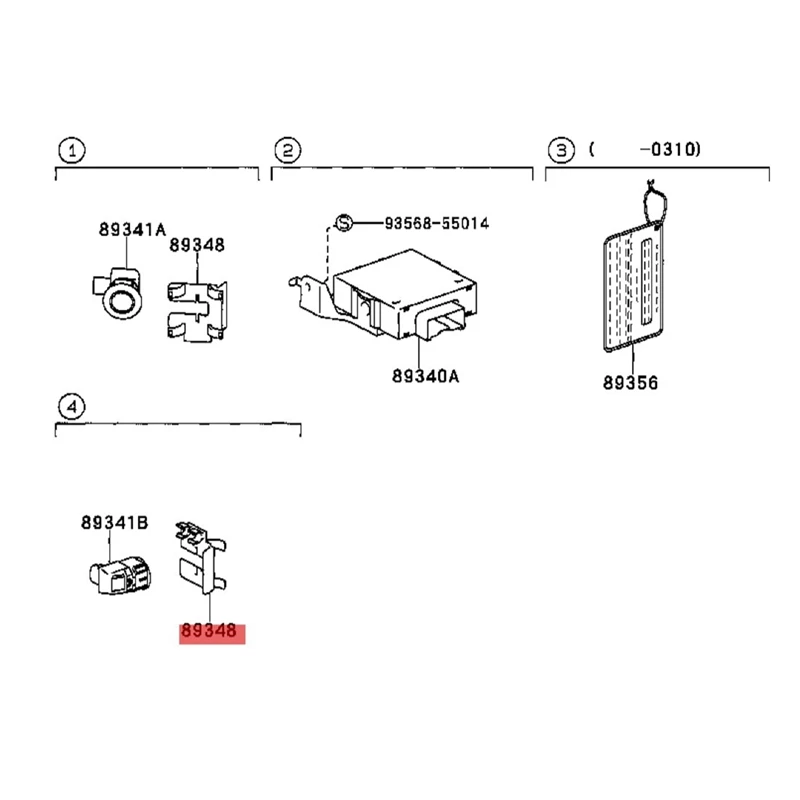 4Pcs Car Bumper Parking Sensor Holder PDC Fixer for Toyota Lexus GS300 GS350 GS430 IS250 IS350 2006-2011