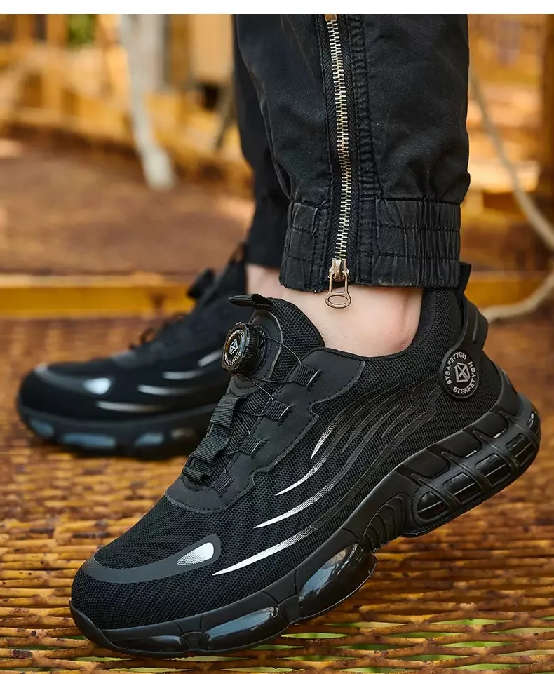 Chaussures de sécurité légères pour hommes, baskets de travail avec tête en acier Anti-écrasement et Anti-perforation, Standard européen