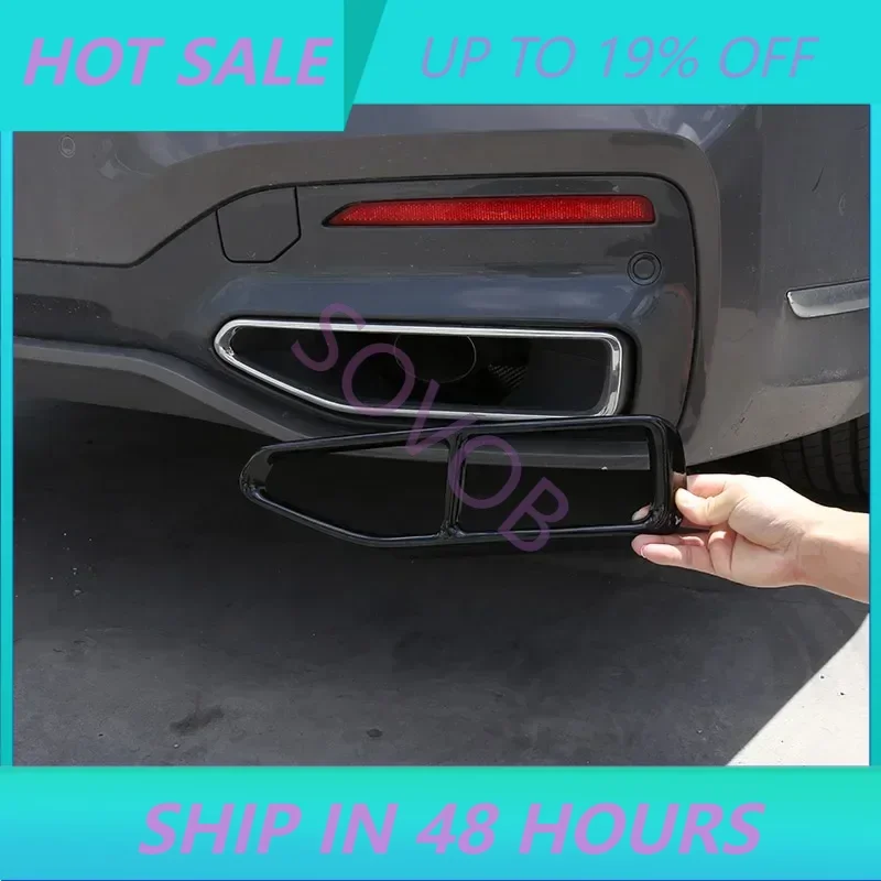 For BMW  7 Series F01 G11 G12 2009-2020 Stainless Steel Car Tail Muffler Exhaust Pipe Output Cover Stickers Car Accessories