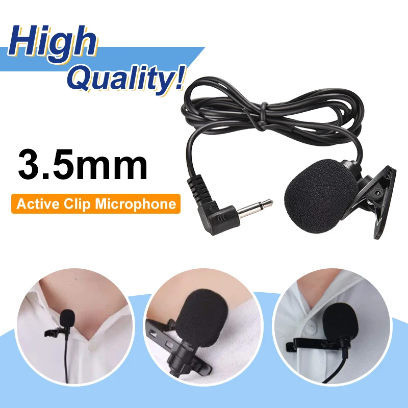 Professional 3.5mm Mini Studio Speech Microphone Clip On Lapel For PC Desktop Notebook Universal Mic