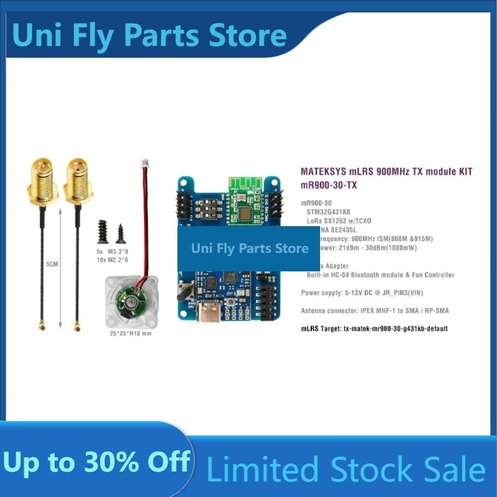 MATEK Mateksys MLRS MAVLink 900MHz TX Module KIT MR900-30-TXUniFly