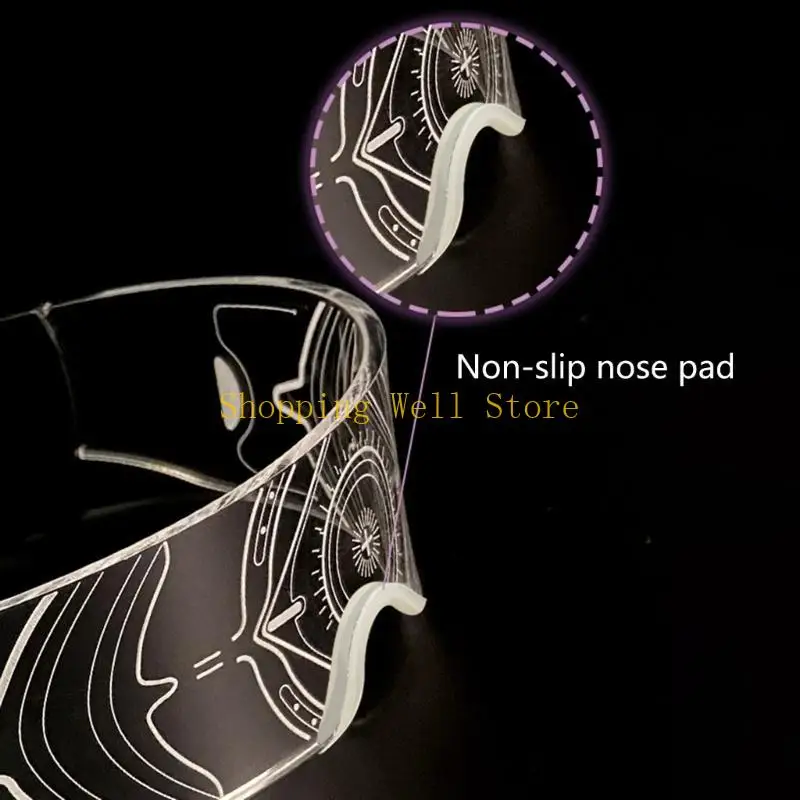 KX4B LED illumina occhiali futuristici per appassionati feste regolabili occhiali ricaricabili per occhiali luminosi per