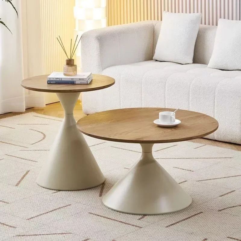 

2025 New Solid Wood Corner Table | Wabi-Sabi Round Side Table | Stylish Homestay & Living Room Furniture Combination
