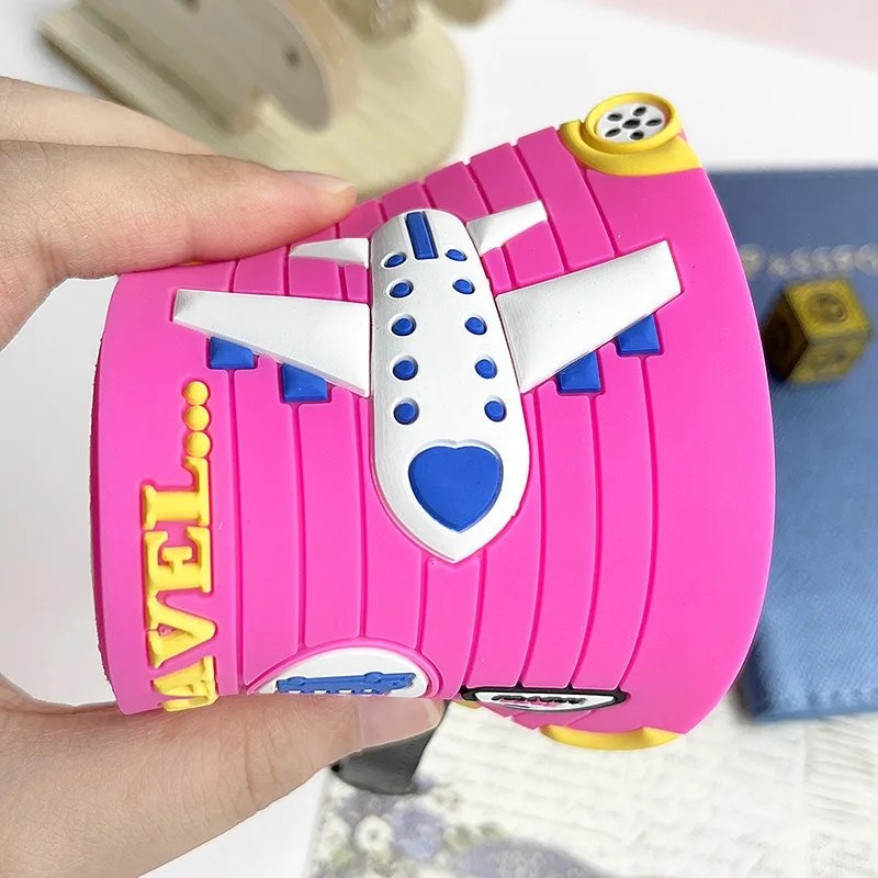 Carte d\'identité de voyage en silicone, valise, étiquettes à bagages, accessoires de voyage, découverte rapide, informations sur les bagages, 1 pièce