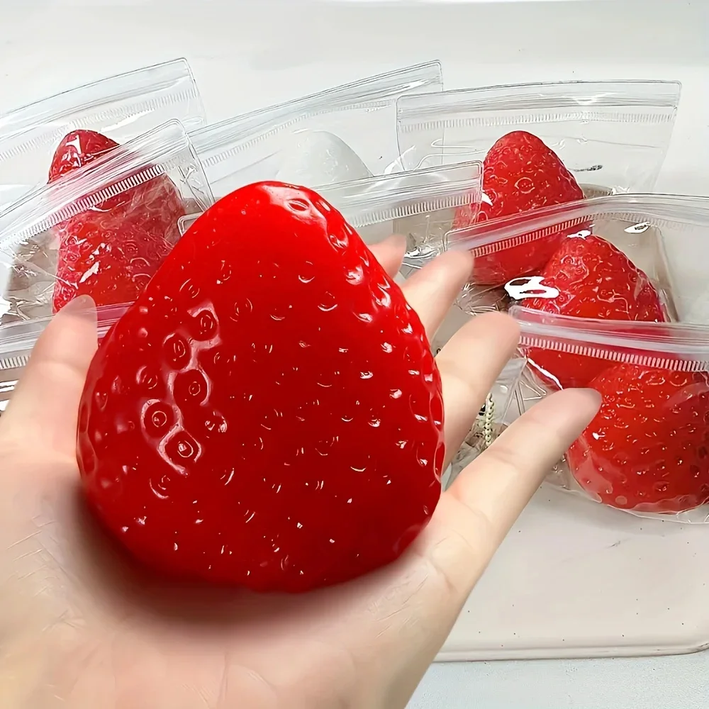 Hot Squishy Big Strawberry Squeeze Toy Soft Pinch Fruit Pop Fidget Toys Party Entertainment Games Halloween Christmas Gift