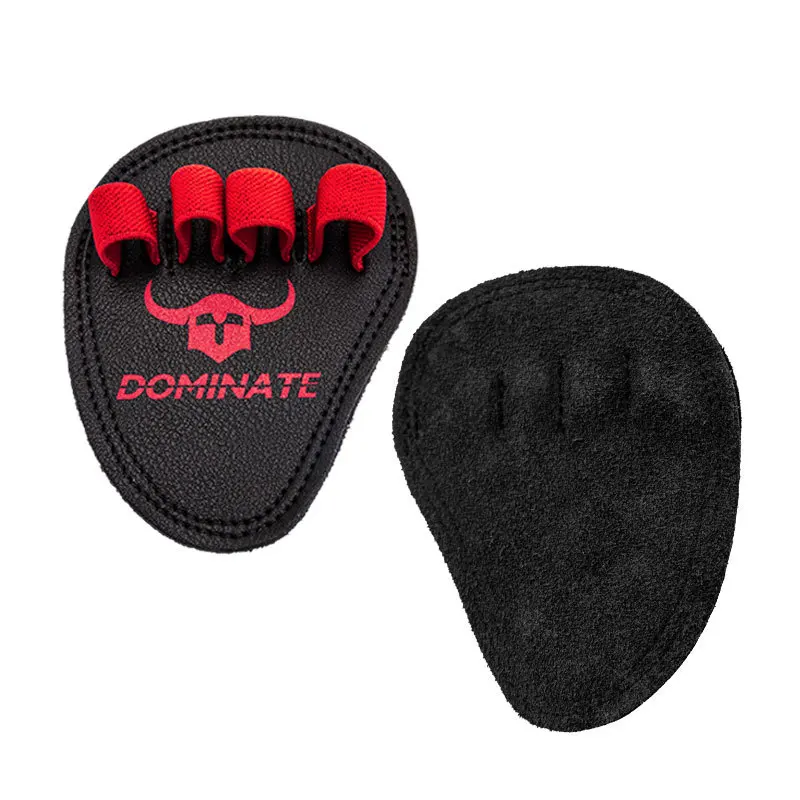 Cowhide Fitness Gym Grip Pads 4 Finger Loop Workout Gloves Men Women Hand Palm Protect Weightlifting Powerlifting Deadlift