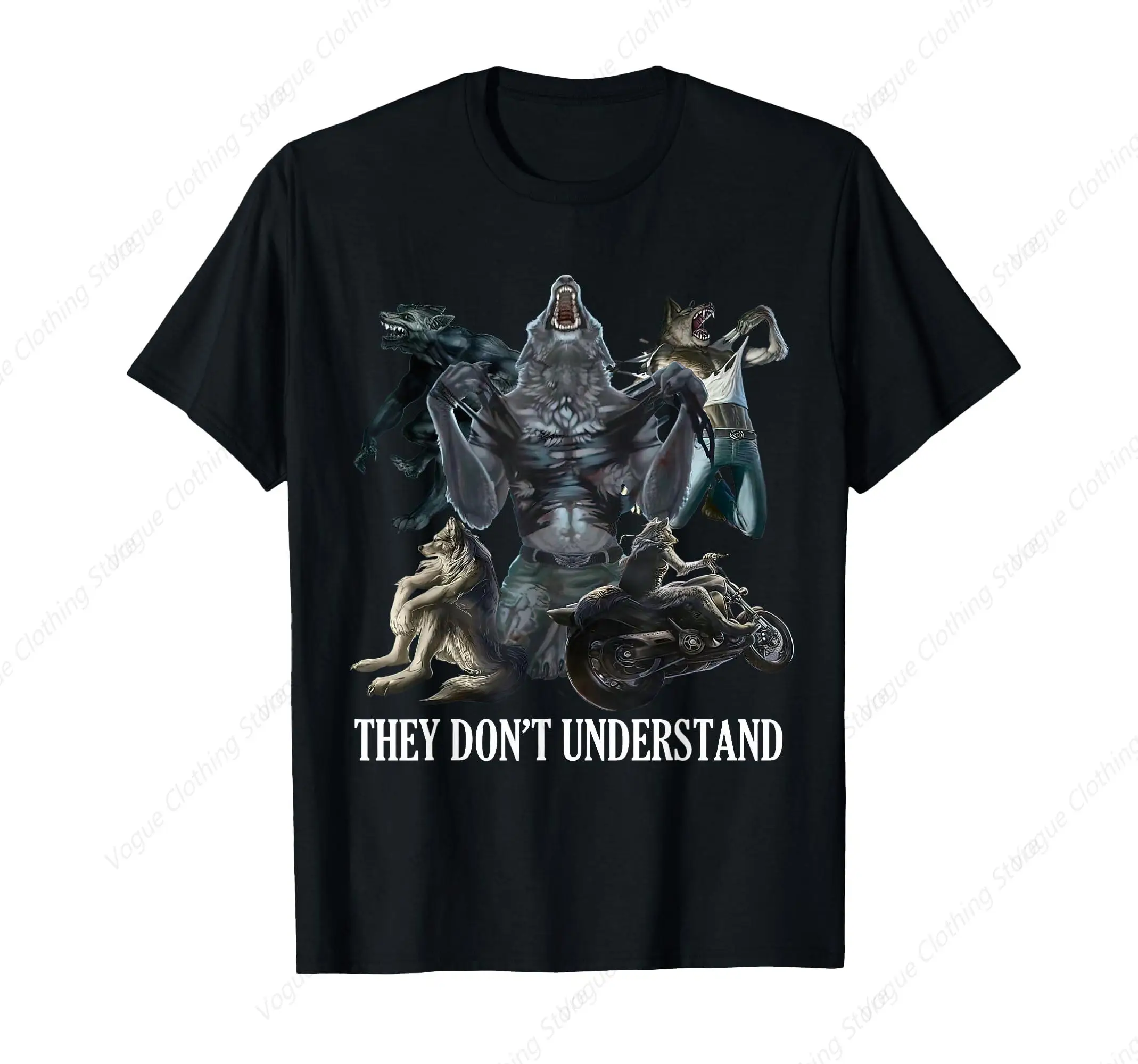 They Don’T Understand Alpha Wolf - Unhinged Sigma Wolf Meme T-Shirt Funny Graphic Short Sleeve Daily Comfortable Tee