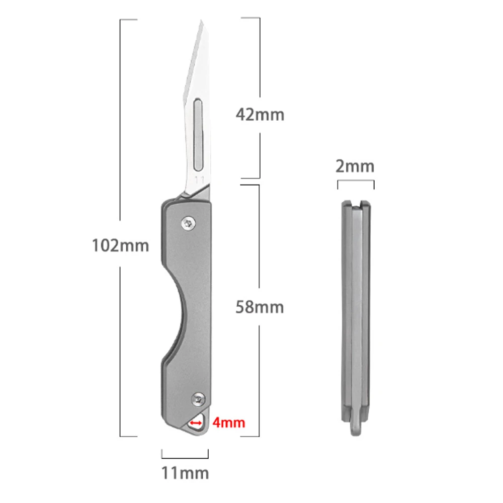 Nuovo coltello da bisturi in lega di titanio coltello da tasca pieghevole n. 11 lama chirurgica coltello da taglio affilato coltello chiave strumento EDC portatile