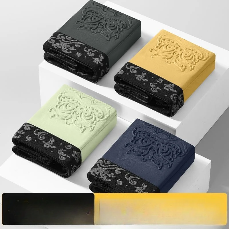 【 Shop Sales 】 High-grade Cotton Jacquard Men's Underwear Boxer Shorts Printed Modal Cotton Men's Trousers Breathable New Style