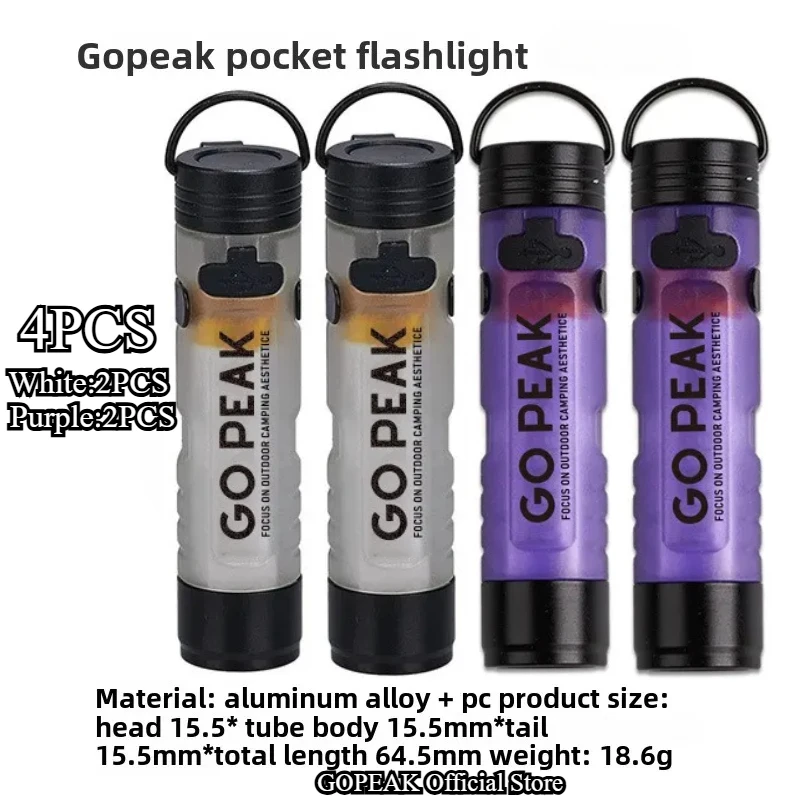 GOPEAK Pocket Mini-zaklamp Outdoor Key Clip Cap Ambient Led Lang uithoudingsvermogen Ramphulp Noodsituatie 5050 Klein licht