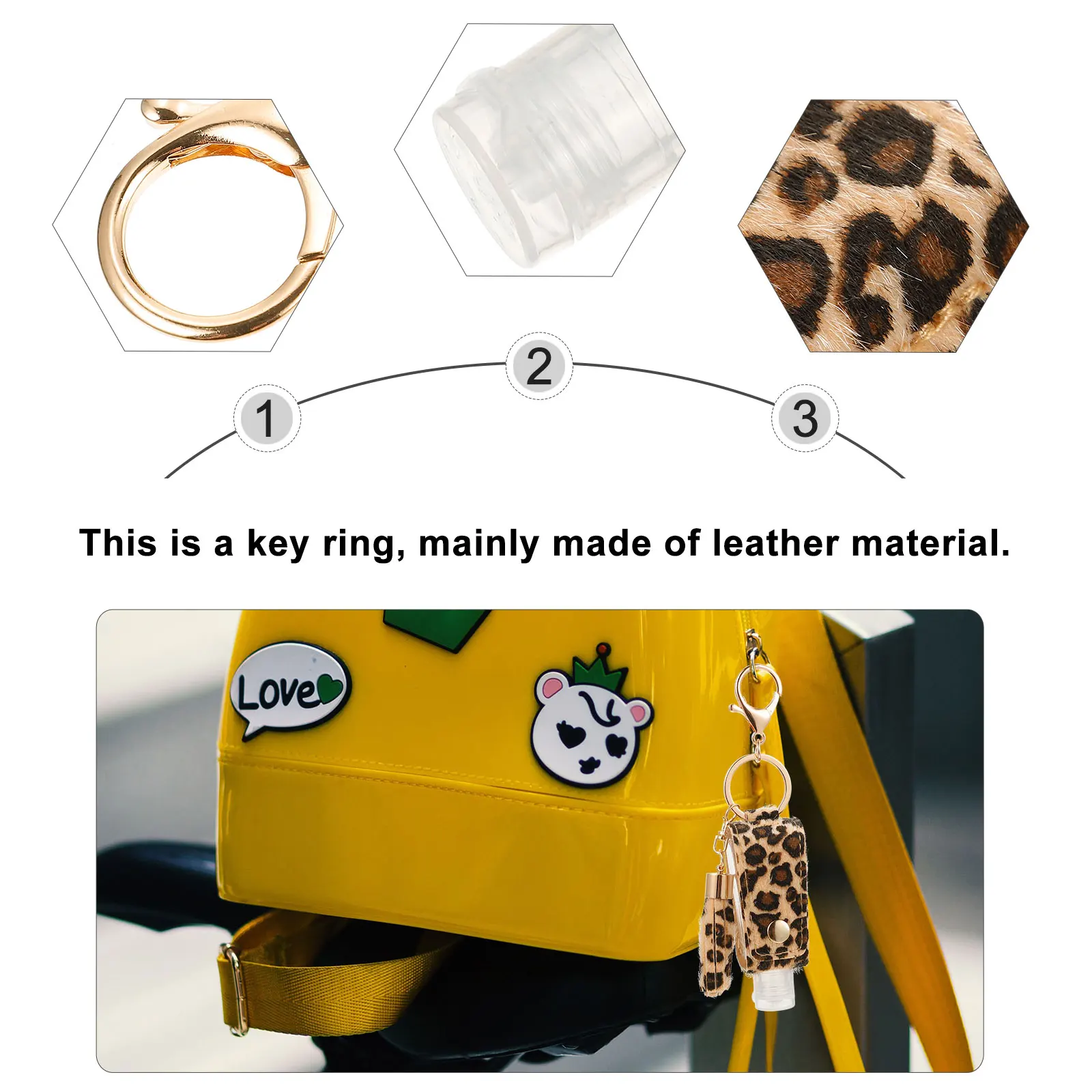 

Bottle Keyring Portable Refillable Empty Bottle Cover Adjustable Hook Leakproof Sleeve for Outdoor Hand Travel