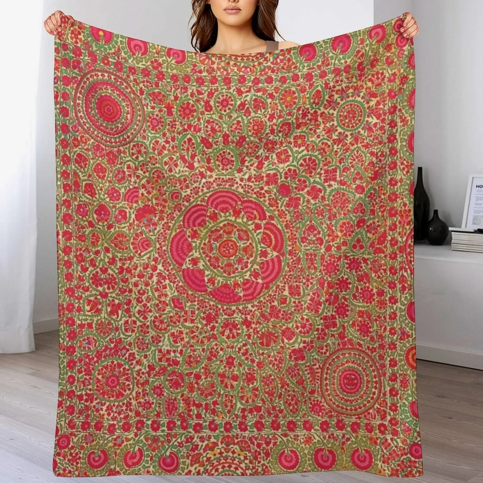 

Vintage Bohemian Suzani 8 Throw Blanket cosplay anime Extra Large Throw Designers funny gift Blankets
