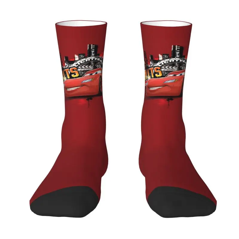 Lighting McQueen Men's Crew Socks Unisex Kawaii 3D Print Cars Dress Socks