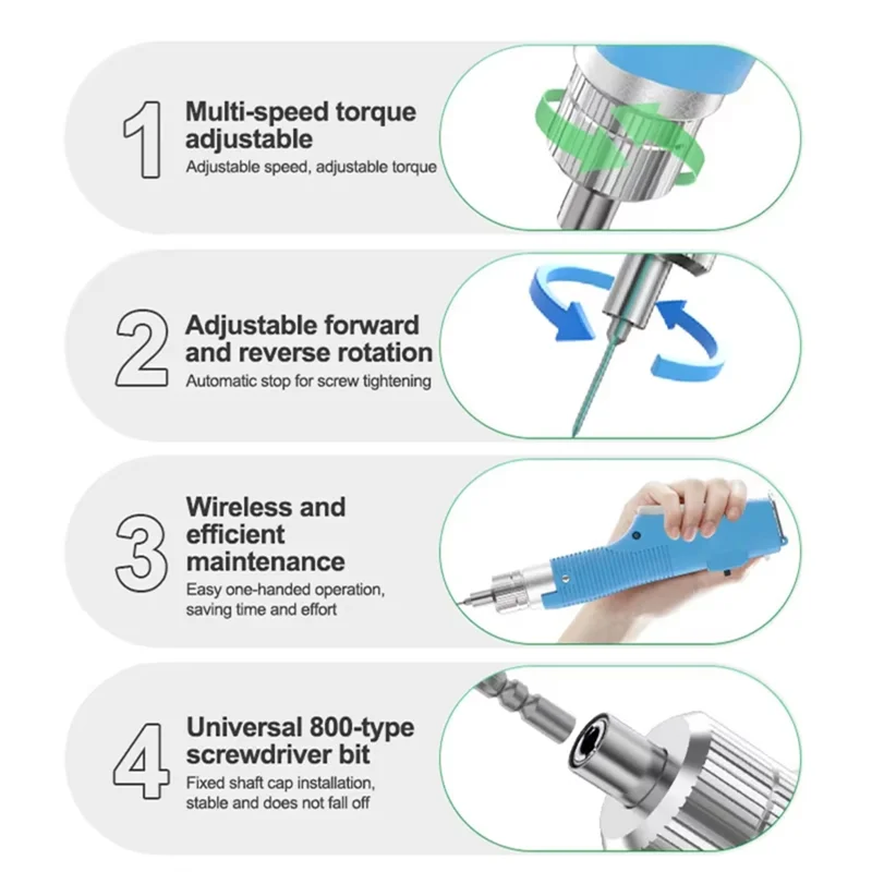 

A93Z Electric Screwdriver Set For Mobile Phone Repair Tools With Multi-Speed Adjustable Torque And T01 Rotating Storage Holder