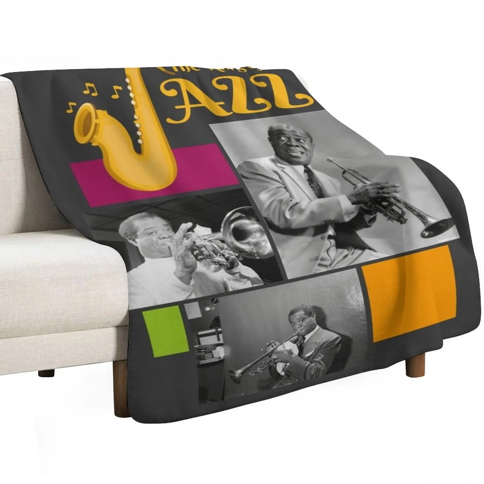 The King of Jazz - Louis Armstrong Throw Blanket Heavy Plaid warm winter Soft Beds Thin Camping Blankets