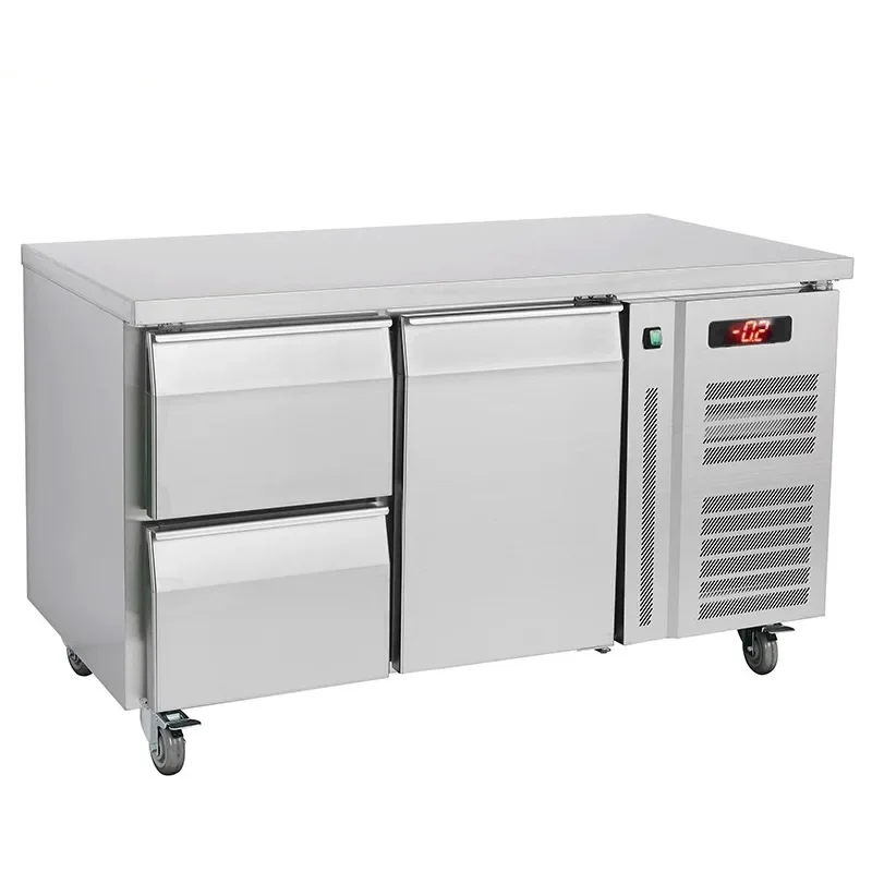 

Commercial refrigerated console, stainless steel bar, refrigerator freezer