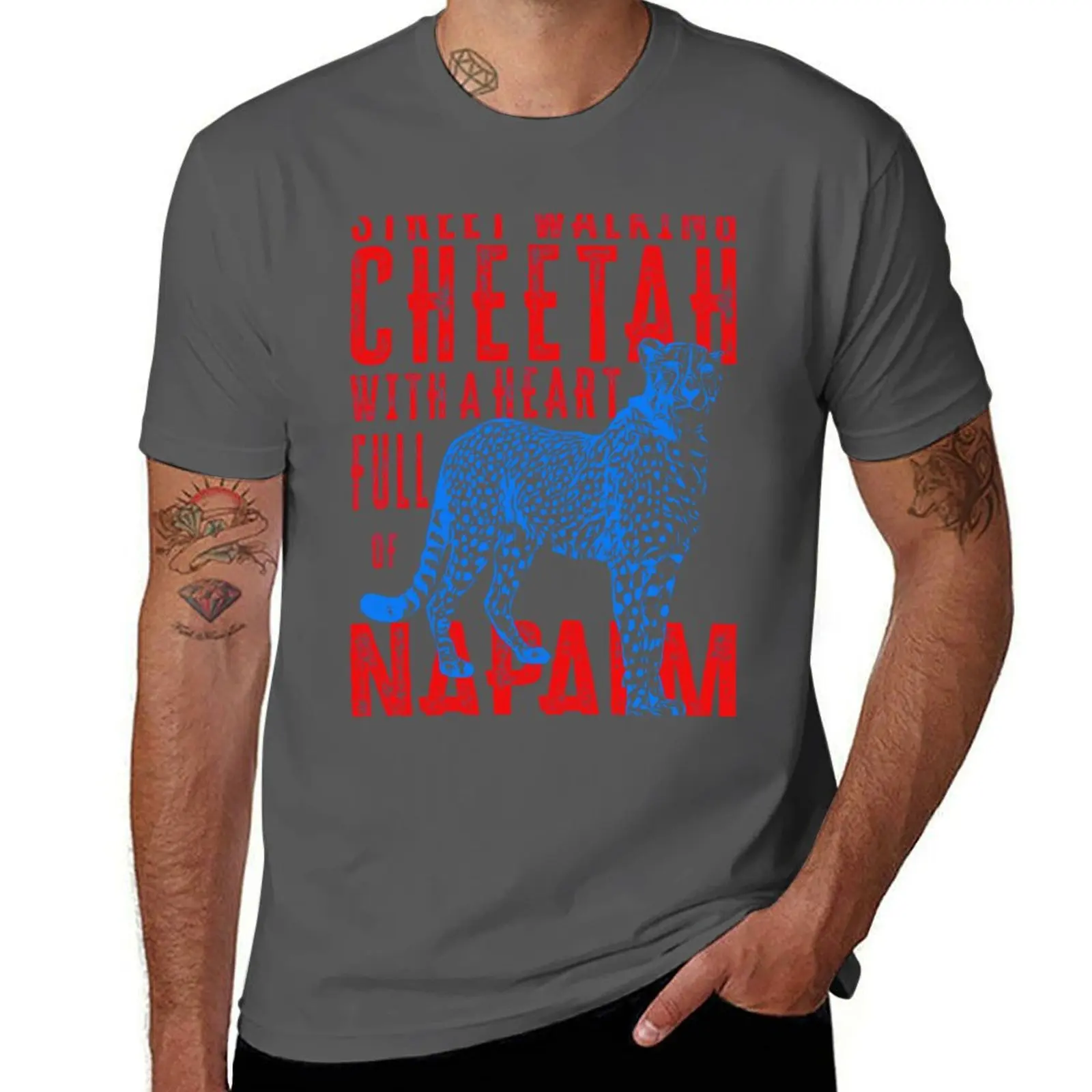 

Street Walking Cheetah T-Shirt Running Gym Short Sleeve Sports Tee
