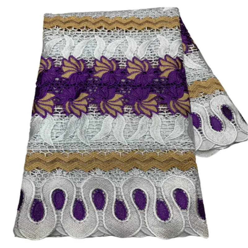 

2022 Fashion French Guipure Cord Mesh Lace Fabric Purple African Lace Fabric Popular Milk Silk Lace For Party